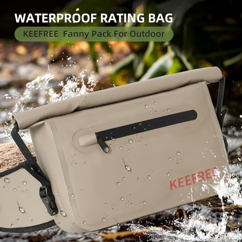 KEEFREE Waterproof Roll Top Waist Bag,Fishing Fanny Pack with Adjustable Strap Multi-functional Lightweight Tackle Bag for...