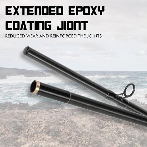 LITTMA Conventional Saltwater Fishing Rods with Fuji Ring Heavy Duty 9/10/11/ 12ft Portable Graphite Surf Casting/Spinning...