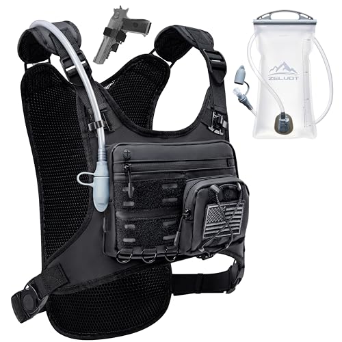 Zelvot Running Vest with 2L Water Bladder, Hydration Backpack, USA Original Patent, Lightweight Hydration Pack with Gear H...