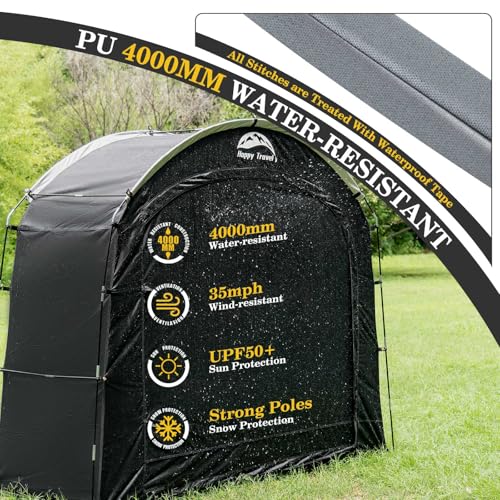 Happy Travel Bike Storage Shed Tent, Waterproof Portable Bicycle Cover with 30% More Top Storage Space for 2/3/4/5 Bikes,C...