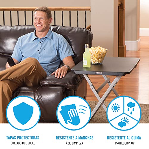 LIFETIME Small Folding Table, Personal TV Tray - Portable - Great for Kids, Camping, Cards, or Laptops - Plastic Black 30 ...