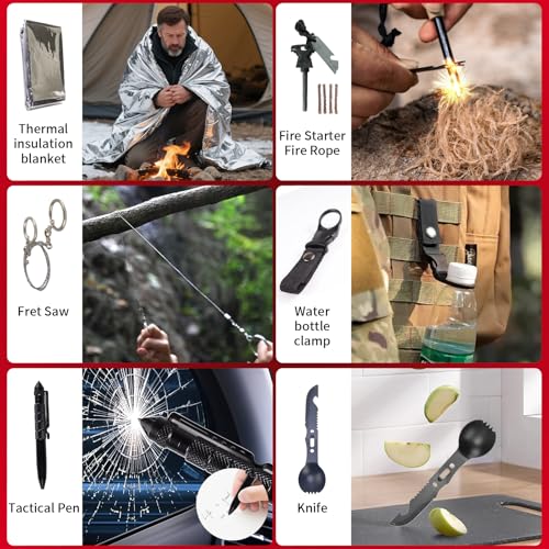 Advent Calendar 2025 Survival Kit - 24 Days Christmas Countdown Calendar Emergency Survival Gears Gift for Teen Adult Men,...