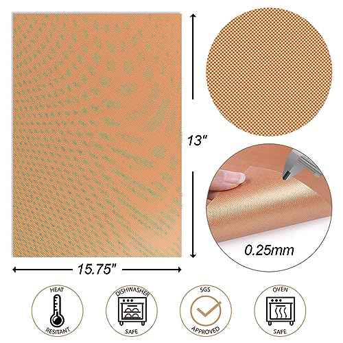 UBeesize Copper Grill Mats for Outdoor Grill ? 6 Pack Heavy-Duty, Non-Stick BBQ Grilling Mat & Baking Mats, Reusable, Easy-Clean for Gas, Charcoal, Electric Grills (15.75 x 13 Inch)