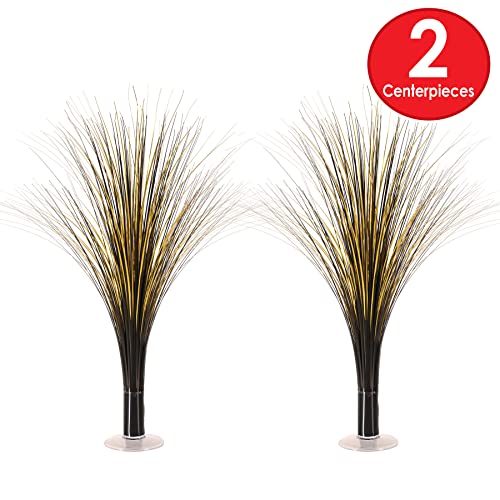 Beistle Plastic Metallic Black And Gold Spray Centerpieces For Happy New Year Decorations, Awards Night Tableware, Birthda...
