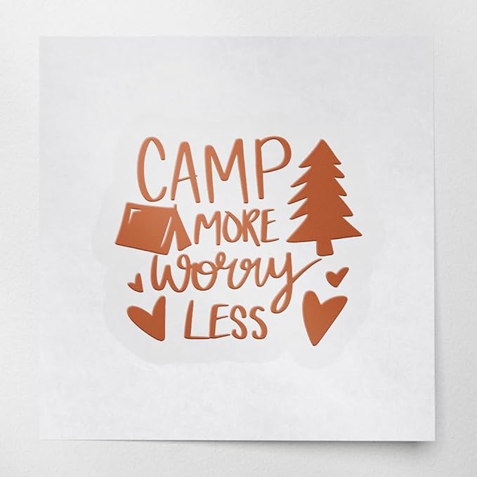 Decal Stickers of Camping Camp More (Nut Brown) (Set of 2) Premium Waterproof Vinyl Decal Stickers for Laptop Smartphone C...