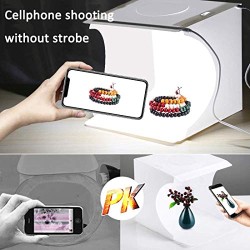 DUCLUS Mini Photo Studio Light Box,Portable Folding Photography Light Tent kit with 40pcs LED Light + 6 Kinds Color Backgr...