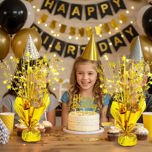 6 Pack Metallic Foil Spray Centerpiece Table Decoration Gold Party Centerpieces Table Decorations for Birthday Wedding Ann...