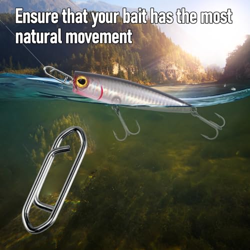 Alwonder 50-Pack Fishing Power Speed Clips, High Strength Stainless Steel Speed Clip for Fishing Lure Quick Change, Freshw...