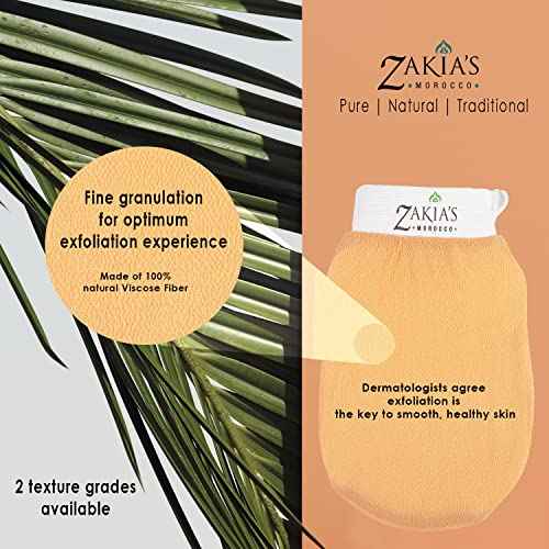 Original Kessa Exfoliating Glove - Salmon Beige - Microdermabrasion Exfoliating Mitts, Removes unwanted dead skin, dirt and grime and Keratosis Pilaris. Great for spray tan removal. 1 unit