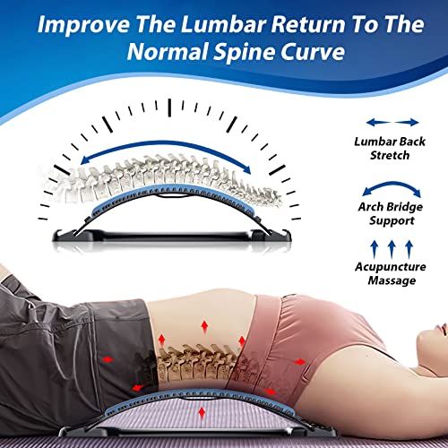 MINOLL Back Stretcher for Lower Back Pain Relief, 3 Level Adjustable Lumbar Back Cracker Board, Back Cracking Device, Back...