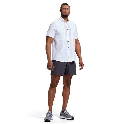 Beretta Men's TKAD Flex Breathable Lightweight Button-Down Outdoor Casual Active Tactical Short Sleeve T-Shirt, Pure White, Small