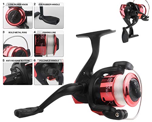 Telescopic Fishing Rod Reel Combo 2pcs 5.9FT/6.89FT Collapsible Fishing Pole Spinning Reel Lures Tackle Bag All-in-one Fis...