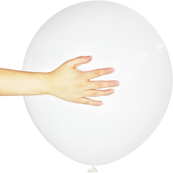 White Balloons 18 Inch 12 Pack Large Latex Party Balloons Round Helium Balloon for Wedding Birthday Party Baby Shower Enga...