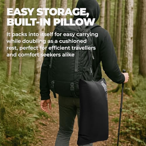 Tough Outdoors 5 in 1 Camping Poncho - Packable Blanket - Wearable Sleeping Bag Adult - Sleeping Bag Poncho - Waterproof