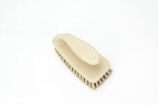 SPARTA Scrub Brush with Iron Shaped Handle and Stiff Bristles, Heavy Duty Scrubber Brush for Kitchen, Bathroom, Shower, Tile, Sink, Carpet and Bakepans, Polypropylene, 6 Inches, Tan
