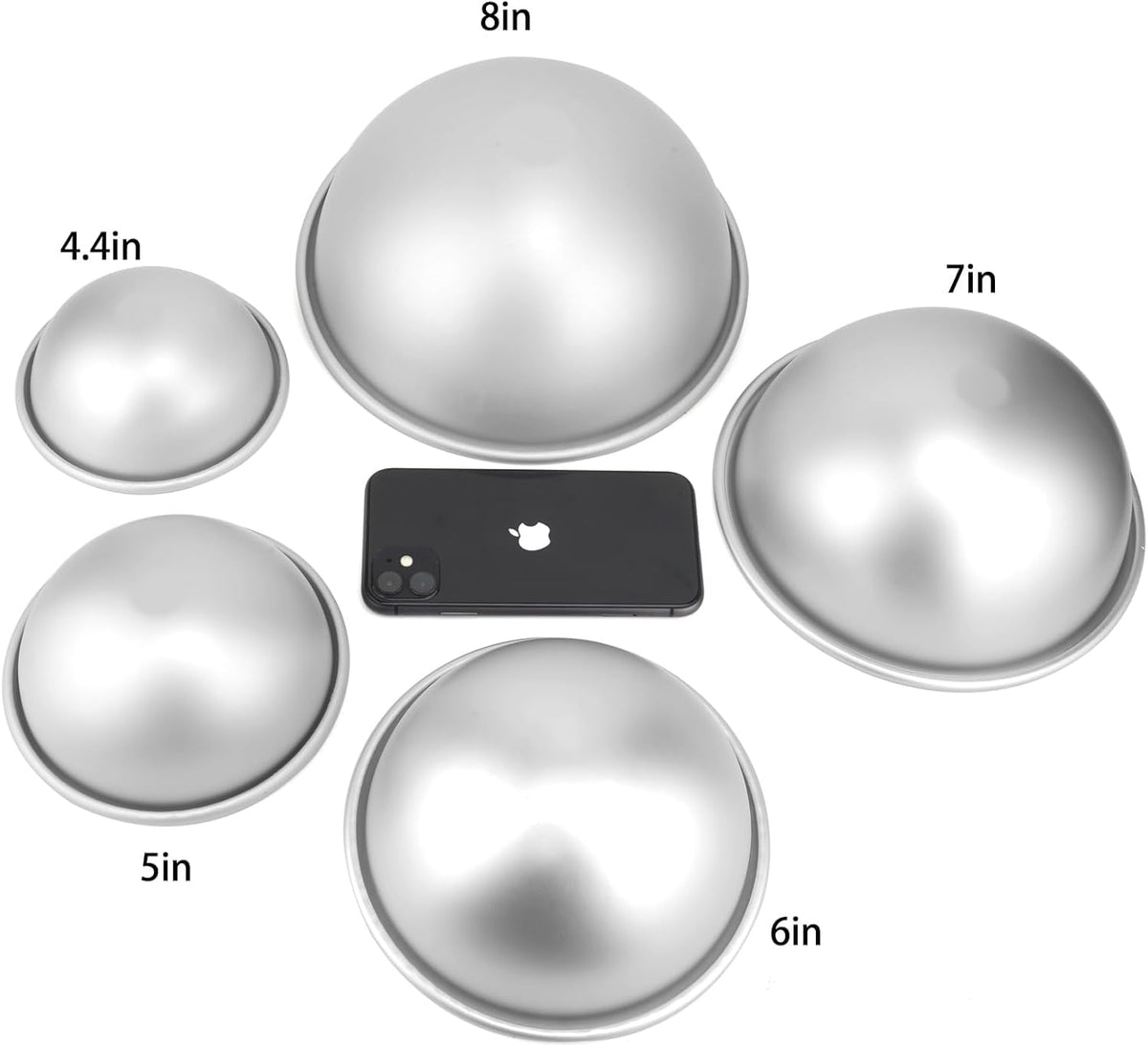 6 Inch Dome Cake Pan, DIY 3D Half Football Soccer Shaped Hemisphere Cake Mold, Aluminum Alloy Cake Molds Nonstick Baking Tools