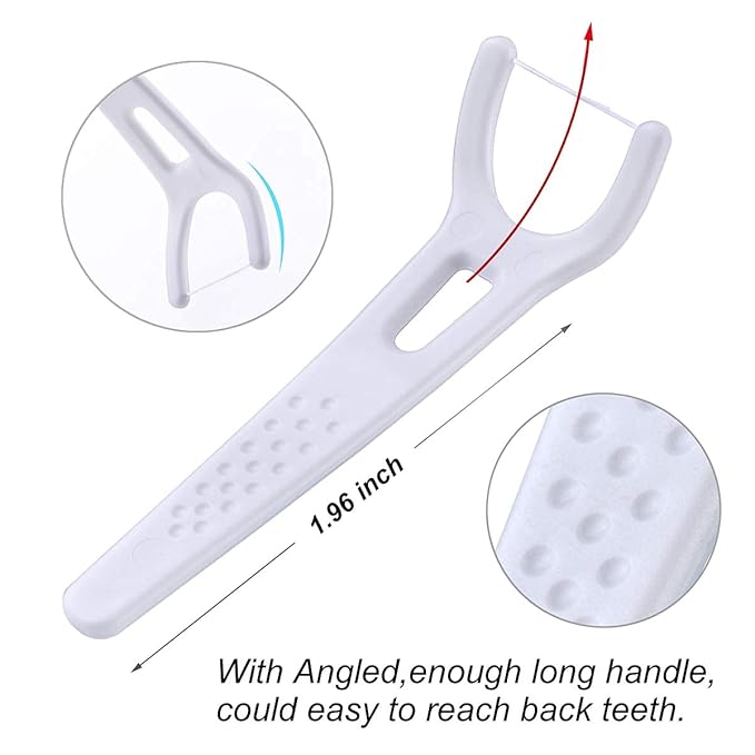 FAMILIFE Dental Floss Unwaxed Dental Floss Picks Unflavored Fluoride Free Back Teeth Toothpicks Flossing Flossers Threaders Sticks with 4 Travel Handy Cases 120 Count
