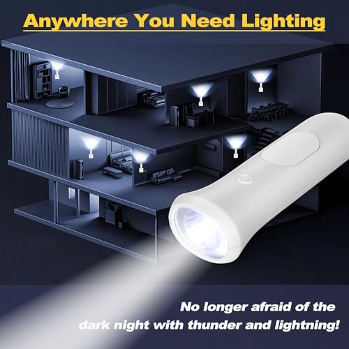 ROSSEX 4 in 1 Emergency Lights for Home Power Failure, 3 Pcs Rechargeable LED Flashlight Plug in Wall, Automatic Turn-On P...