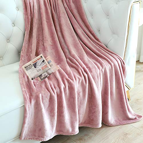 TASTHROW Large Flannel Fleece Throw Blanket, 50×70 Inch - Cozy Lightweight Thick Blanket - All Seasons Suitable for Women,...