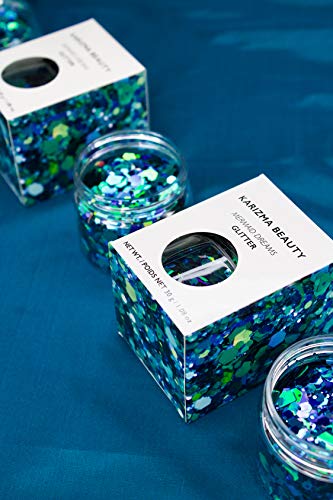 KARIZMA Mermaid Body Glitter. 30g Chunky Face, Hair, Eye and Body for Women. Rave, Festival Accessories, Cosmetic Makeup. Loose Set