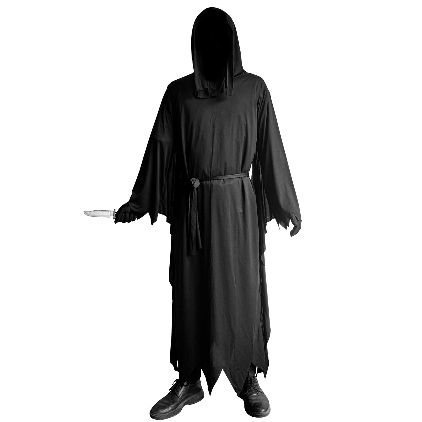 KaTiSeMo Unisex Halloween Costumes, Hooded Cloak, Cosplay Cloak Horror Robe Costume Halloween Tunic Hooded Robe (XXL)