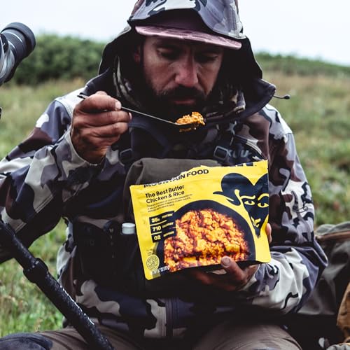 BIGHORN Mountain Food The Best Butter Chicken and Rice - contains 4 packs | 8 servings | 140g Protein | 2,840 Calories - p...
