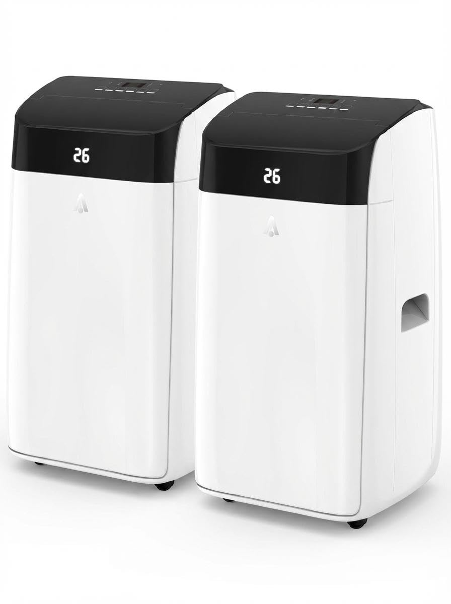2PCS 14000 BTU Portable Air Conditioner, Cools Up to 750 Sq.ft, 3-in-1 Quiet AC Unit with Cooling Dehumidifier Fan, Remote Control, Auto Swing, 24H Timer & Complete Installation Kits for Large Room Be