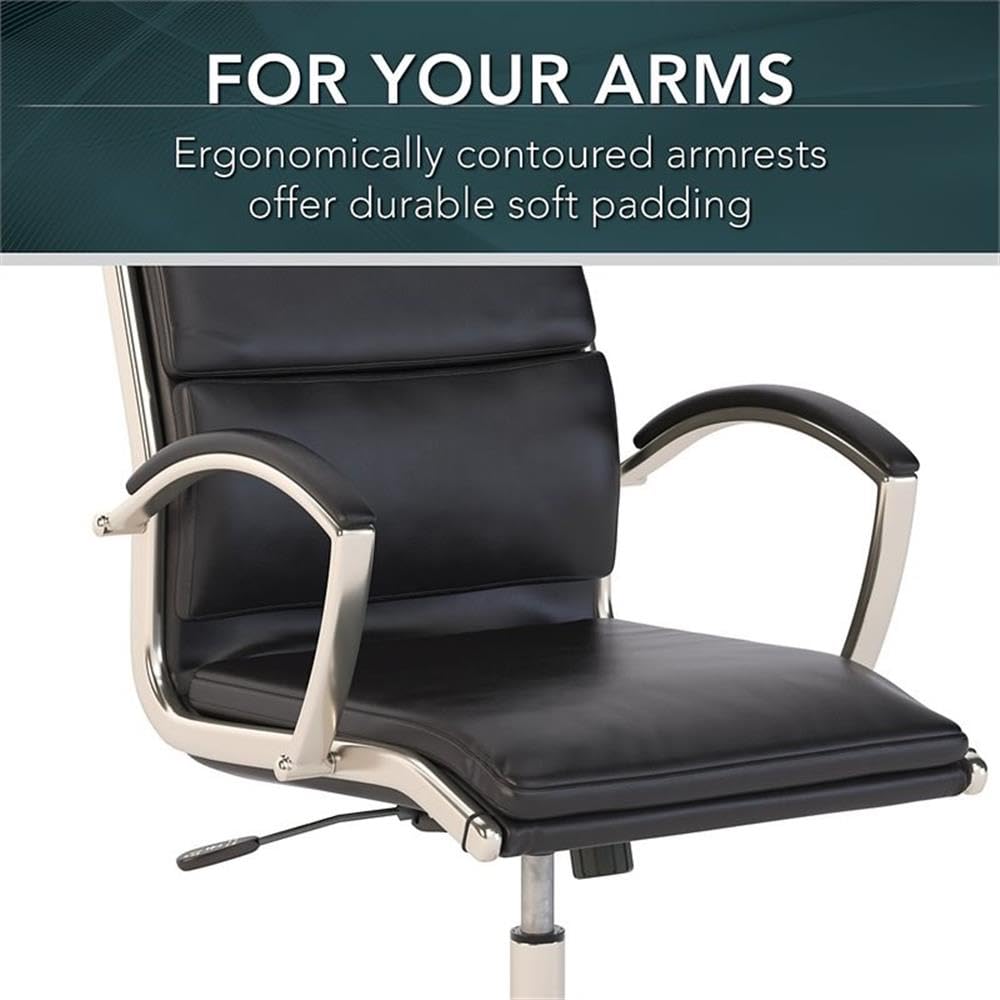Bush Business Furniture High Back Leather Executive Office Chair for Conference Tables in Black