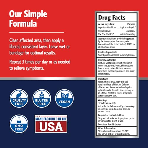 Sovereign Silver First Aid Gel - Argentum Metallicum Gel Wound Care Support, Topical Skin Care for Minor Skin Irritations ...