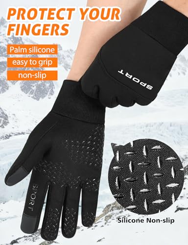 AURUZA Lightweight Running Winter Gloves,Windproof Cycling Gloves with Touch Screen Fingers for Men Women