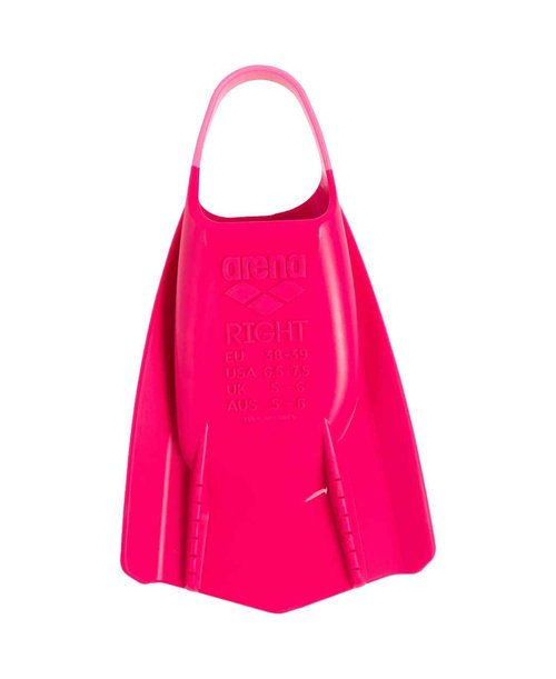 Arena Unisex Adult Powerfin Pro II Swim Training Fins Men and Women Silicone Short Blade Flippers Left/Right Customized, Pink, Size 9.5-10.5