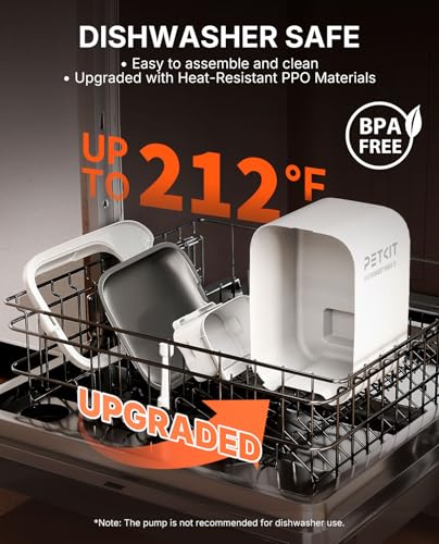 PETKIT Dishwasher Safe Cat Water Fountain, Cordless Automatic Cats Drinking Fountain with Motion Sensor, 101 oz/3L Pet Fou...
