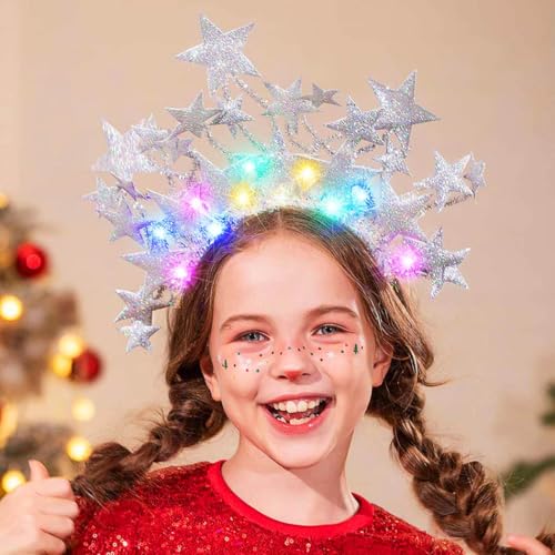 GORTIN Light up Stars Headband LED Headpiece Glowing Halloween Costume Headwear Rave Hair Accessories for Women