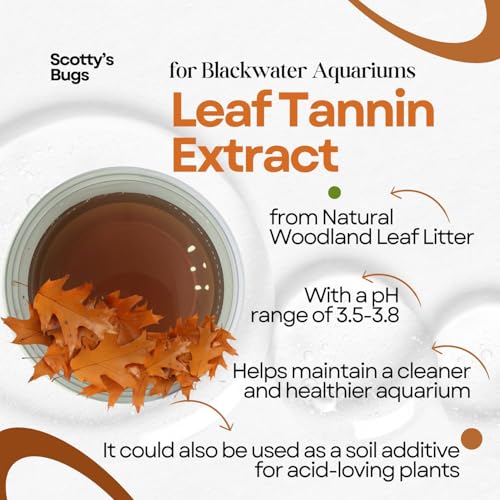 SCOTTY'S Bugs Natural Leaf Tannin Extract for Blackwater Aquariums, Betta Fish Water Conditioner, Tannins for Aquarium, 32...
