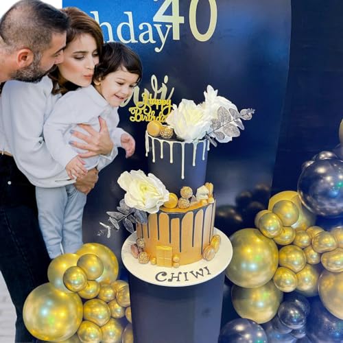 Black and Gold Balloons, 50PCS 12 Inch Black and Gold Confetti Balloon Party Decorations for Birthday,Graduation,New Year...