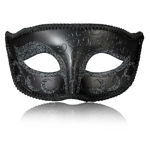 MYSEUNI 2025 New Masquerade Mask for Men, Venetian Mens Masquerade Mask for Halloween Party Mardi Gras Mascarade Ball