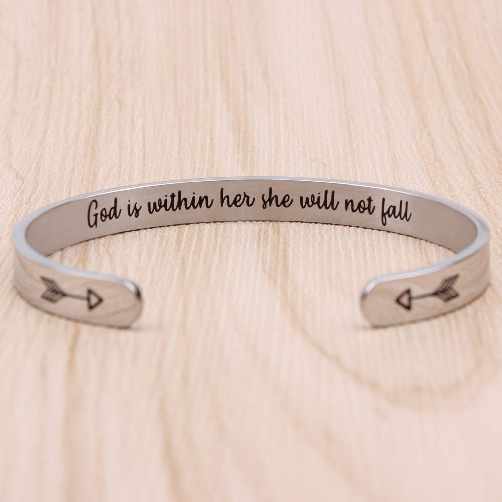 Easter Basket Stuffers for Teens, Christian Gifts for Women Her Easter Gifts for Teens Inspirational Bracelets Cuff Bangle