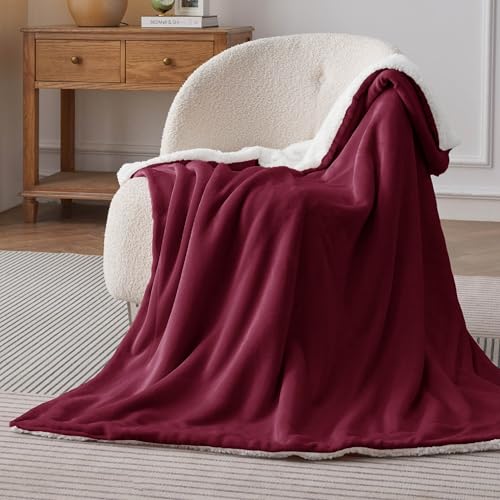 Bedsure GentleSoft Sherpa Fleece Throw Blanket for Couch - Thick and Warm Throw for Girls and Women, Soft Fuzzy Plush Chri...