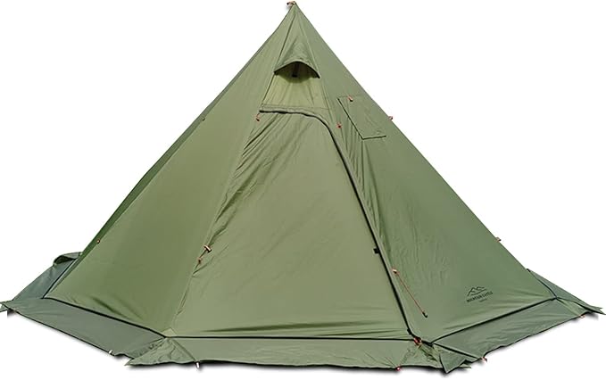 4 Persons 5lb Lightweight Tipi Hot Tents with Stove Jack, 7'3" Standing Room, Teepee Tent for Hunting Family Team Backpack...