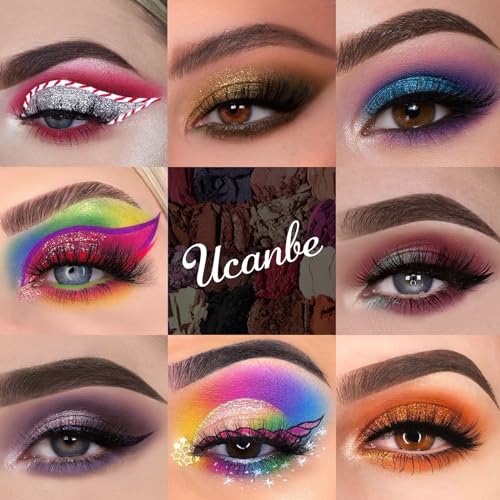 UCANBE Professional 86 Colors Eyeshadow Palette with 15pcs Makeup Brushes Set Matte Glitter Long Lasting Highly Pigmented ...