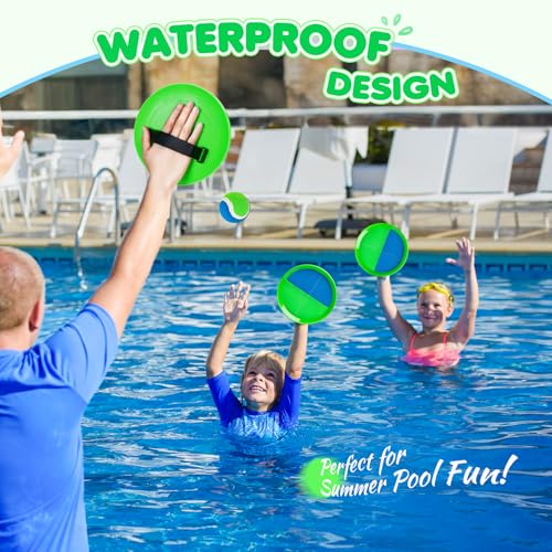 Toss and Catch Ball Set Upgraded - Family Games Kids Toys for Stocking Stuffers - Water-Resistant Great for Beach Pool Yar...