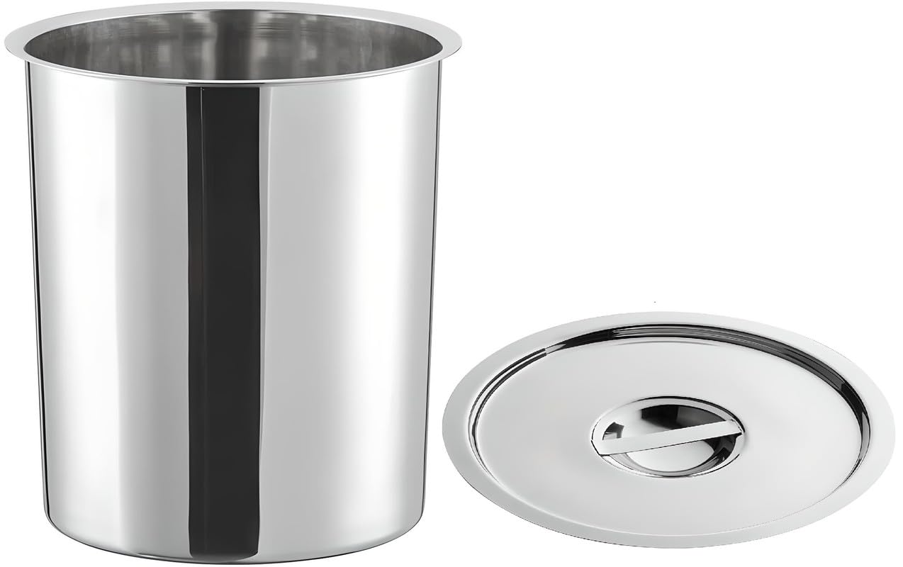 OCS Parts 8 Quart Bain Marie Pot with Lid Set | 9-5/8" x 7-3/8" Stainless Steel Pot for Warm or Cold Food, Home Kitchens, Stovetop, Steam Tables, Catered Events, Soup Warmers or Buffet and Salad Bars