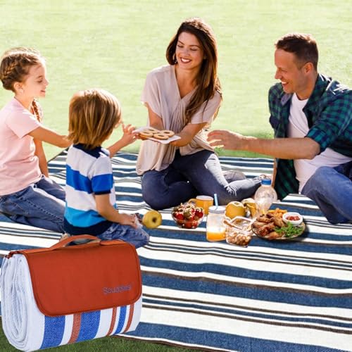 scuddles 80" x 80" Extra Large Outdoor Picnic Blanket – Waterproof, Foldable Travel Mat for Beach, Camping, Grass, Lawn, P...