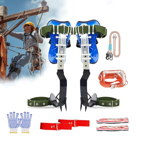 DJEMMPS Tree Climbing Spike, Tree Climbing Spike Set 2 Gears Non-Slip Tree Climbing Gear, Tree Climbing Tool Equipment wit...