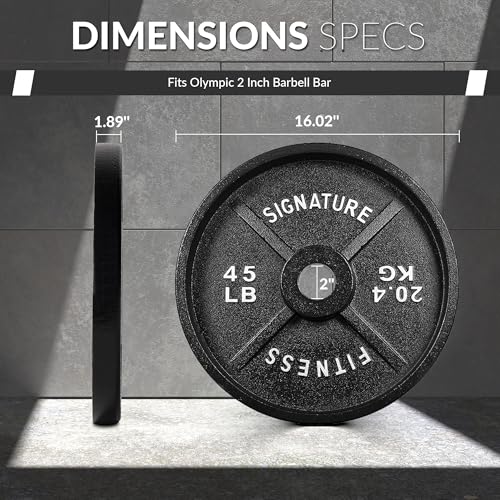 Fitvids Deep Dish 2-Inch Olympic Cast Iron Weight Plates with E-Coating