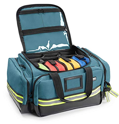 Scherber Fully-Stocked First Responder Professional Advanced EMT/EMS Trauma Kit | HSA/FSA Approved | Reflective Bag w/10+ ...