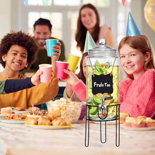 1.5 Gallon Drink Dispenser with Stand, Drink Dispensers for Parties, Beverage Dispenser with 100% Leakproof Spigot, Ideal ...