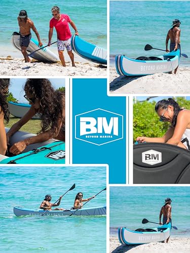 BEYOND MARINA Inflatable Kayak 1 & 2 & 3 Person Adult- Full Drop Stitch Kayak with Aluminum Paddles, Seats, Footrests, Pum...