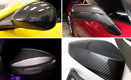 DIYAH 5D High Gloss Black Carbon Fiber Vinyl 12" x 60" / 1 FT x 5 FT Bubble Free Air Release Car Wrap Film Automotive DIY ...