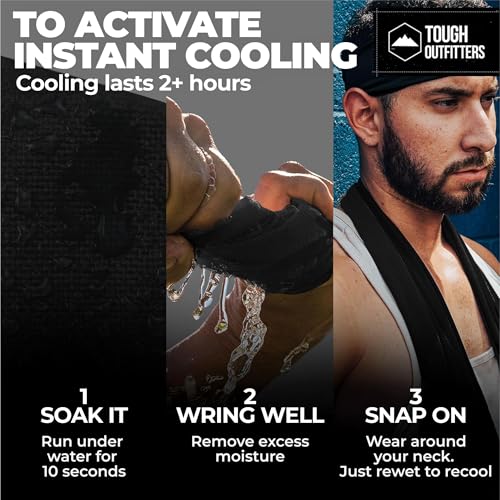 Tough Outdoors Cooling Towel - Cooling Towels for Neck & Face - Ice Wrap & Sweat Rag for Camping Gym Yoga & Sports - Worko...